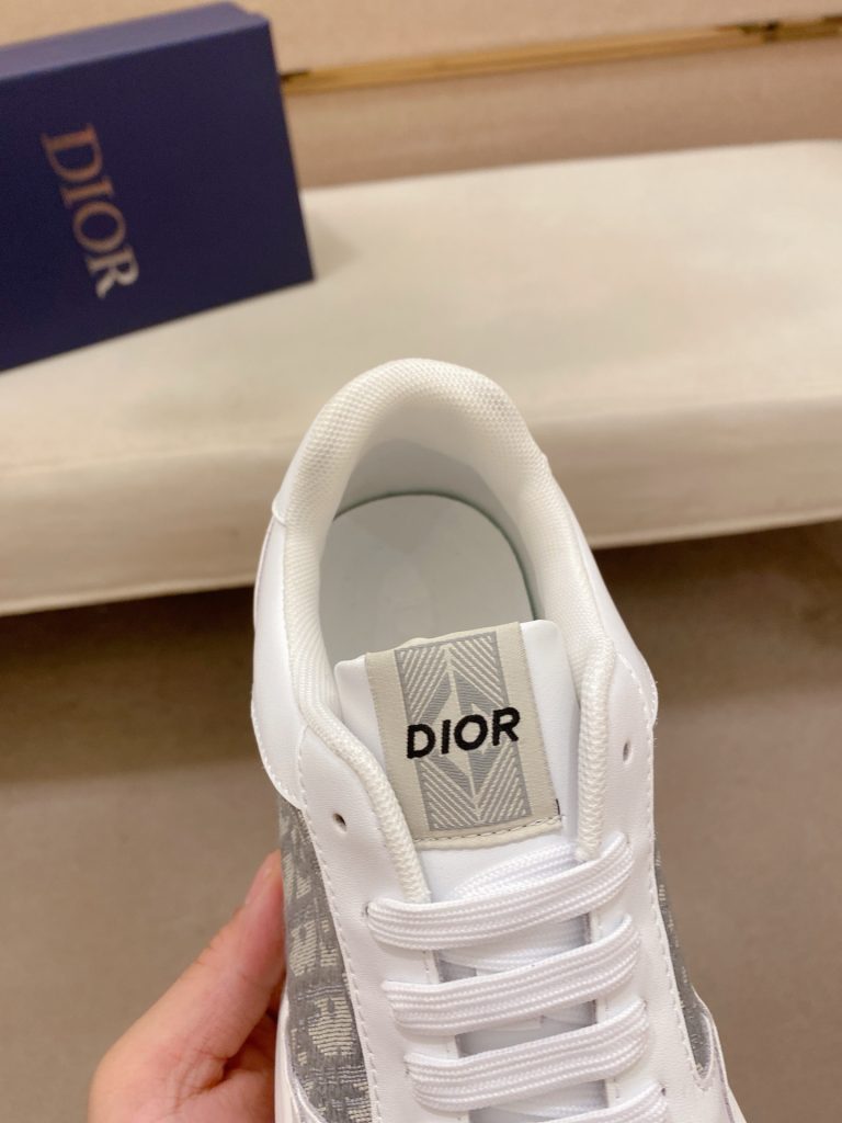 Dior メンズ スニーカー ホワイト グレー ディオール ロゴ プレート ランニングシューズ 64文字 - 画像 6