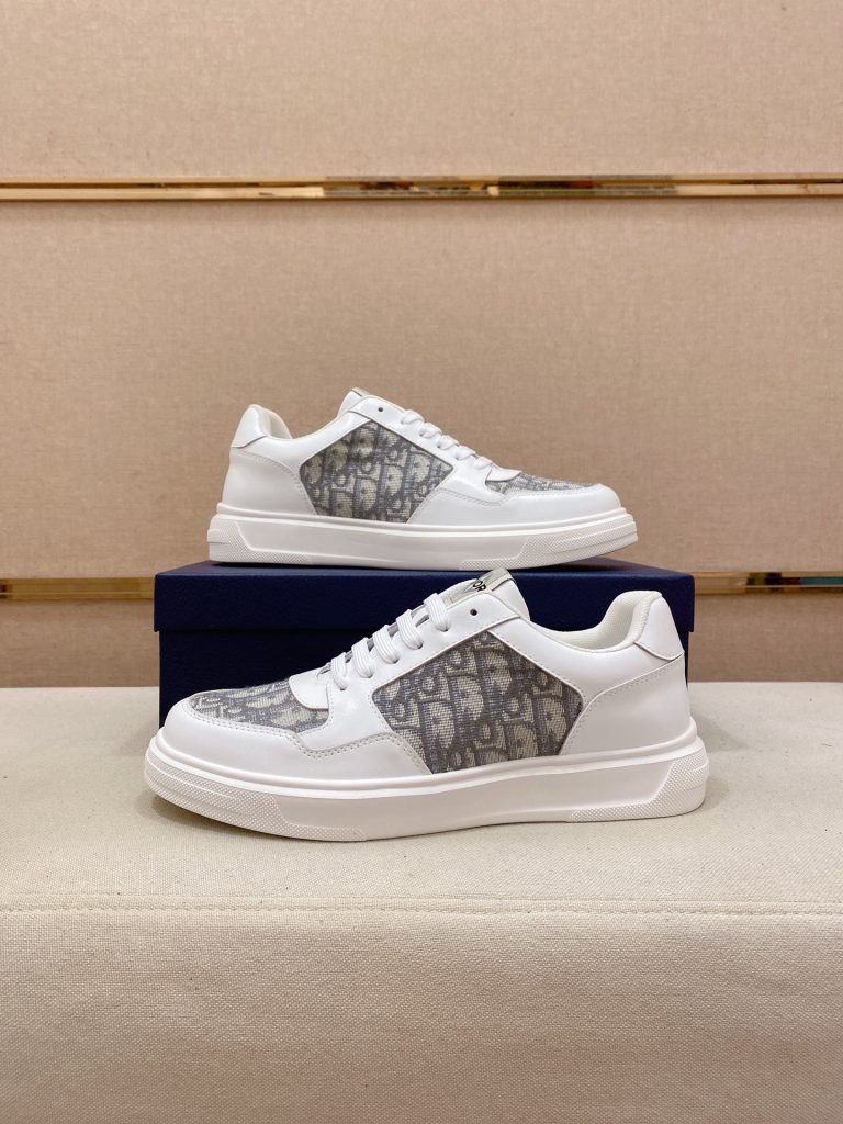 Dior メンズ スニーカー ホワイト グレー ディオール ロゴ プレート ランニングシューズ 64文字 - 画像 7