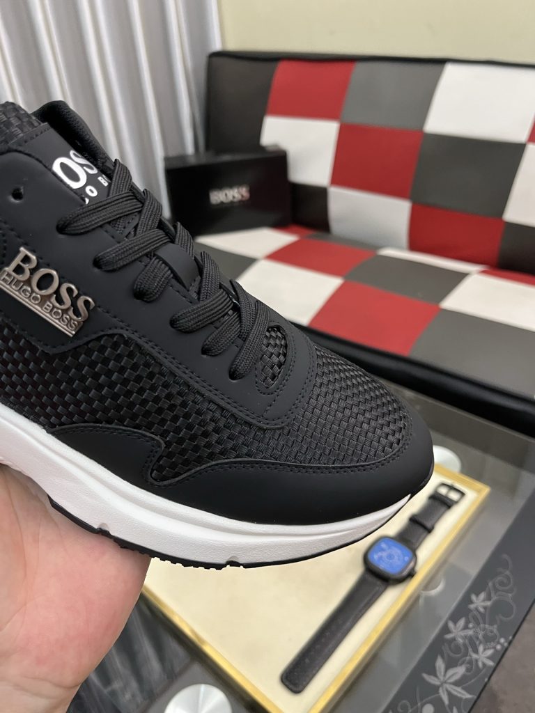 HUGO BOSS メンズ スニーカー 黒 白 メッシュ ファッション ローカット 1点 63文字 - 画像 6