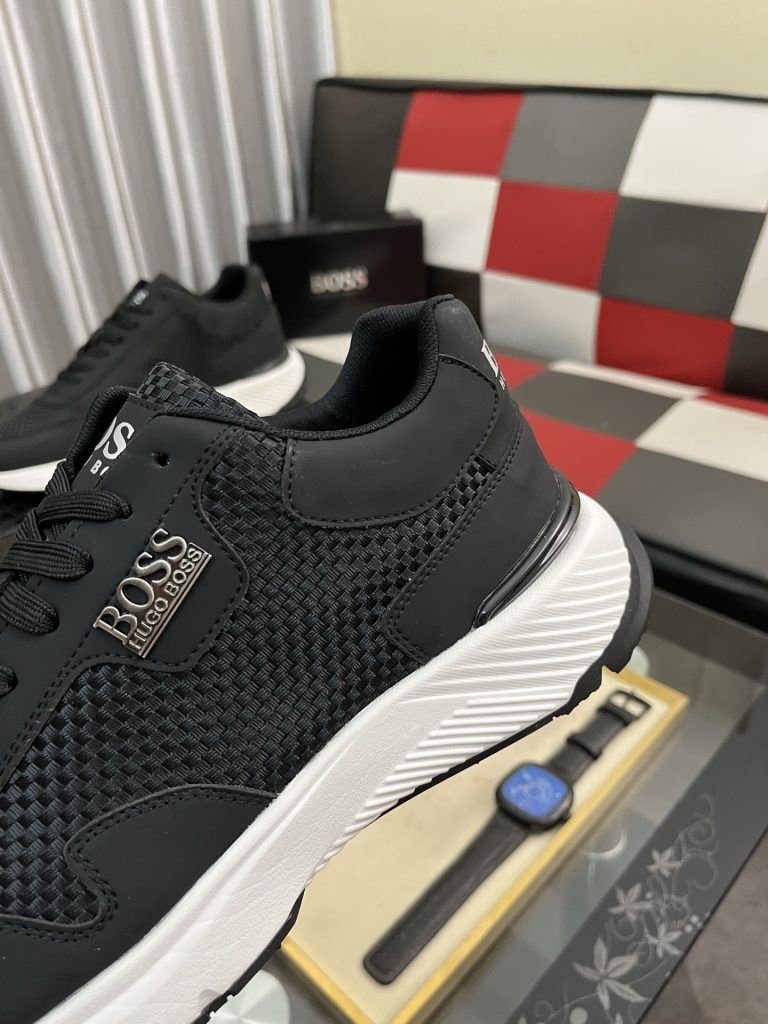 HUGO BOSS メンズ スニーカー 黒 白 メッシュ ファッション ローカット 1点 63文字 - 画像 7