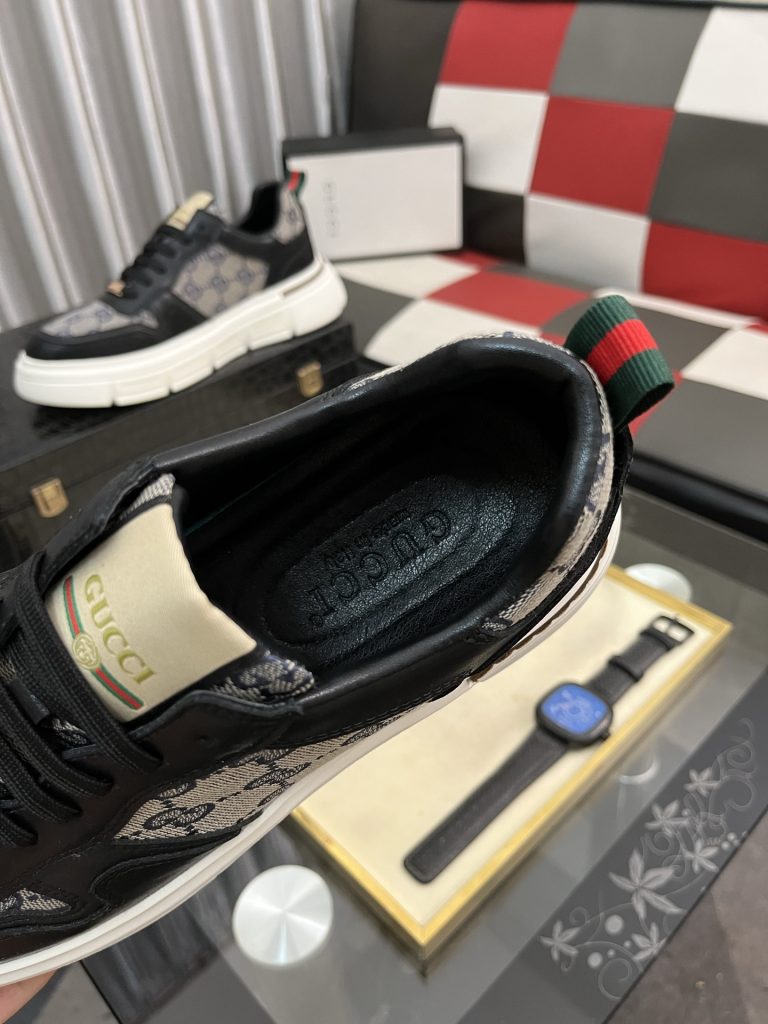 ゴヤール グッチ メンズ スニーカー 黒 ブラック ナイロン メンズシューズ 2色入 🎩 - 画像 8