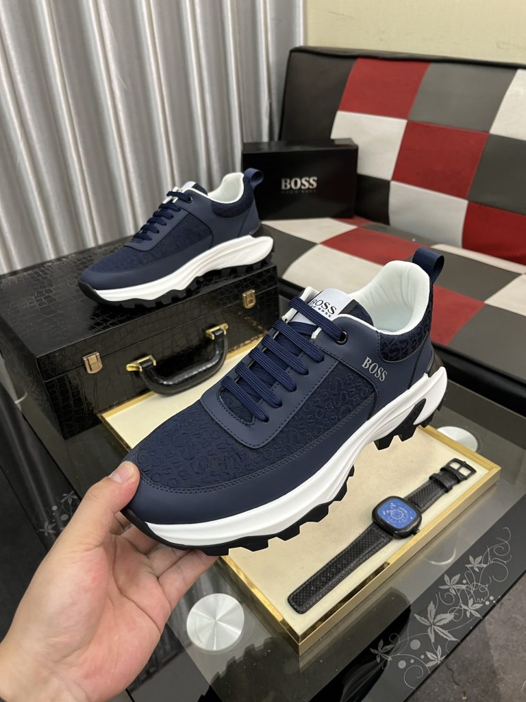 HUGO BOSS メンズ スニーカー ブルー 4色 デザイン性高い シューズ 🎩 - 画像 5