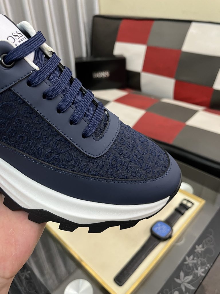HUGO BOSS メンズ スニーカー ブルー 4色 デザイン性高い シューズ 🎩 - 画像 6