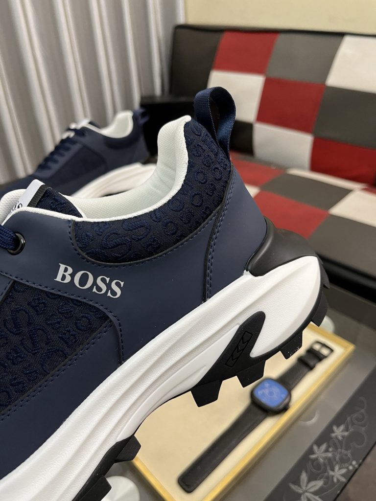HUGO BOSS メンズ スニーカー ブルー 4色 デザイン性高い シューズ 🎩 - 画像 7