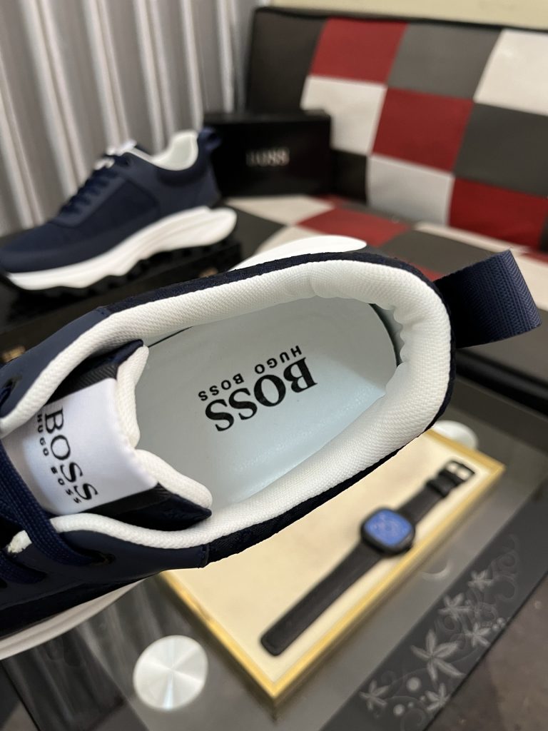 HUGO BOSS メンズ スニーカー ブルー 4色 デザイン性高い シューズ 🎩 - 画像 8