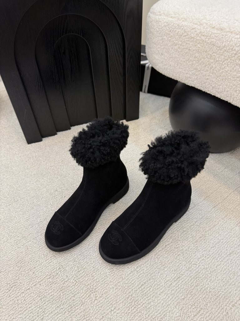 シャネル レディース ブーツ 黒 ファー付き 4色 デザイン シンプル 保温性抜群 ০০২৫৯ 🧢 - 画像 8