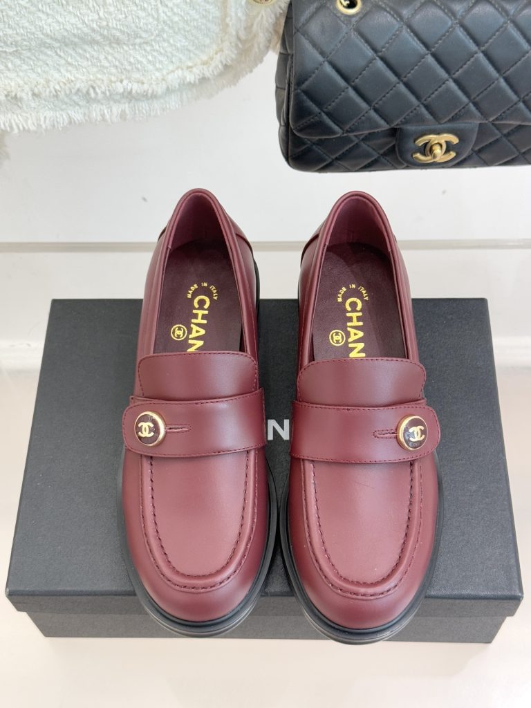 シャネル レディース ローファー レッド 本革 6cmヒール ファッション シューズ 🎩 - 画像 4