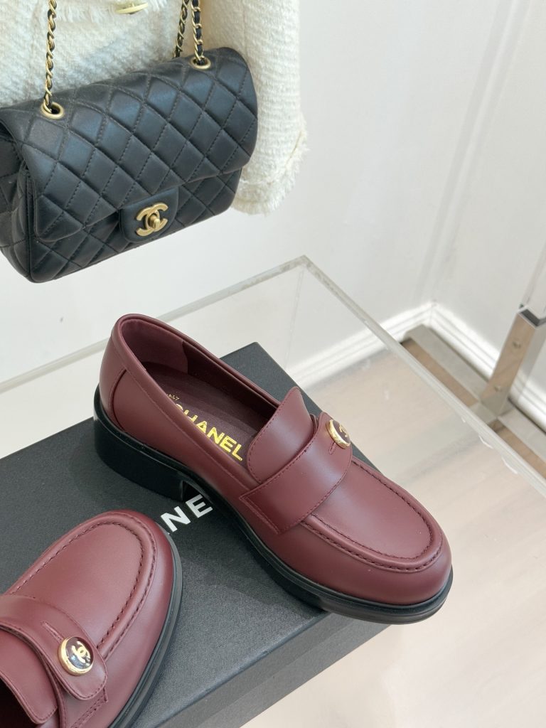 シャネル レディース ローファー レッド 本革 6cmヒール ファッション シューズ 🎩 - 画像 5