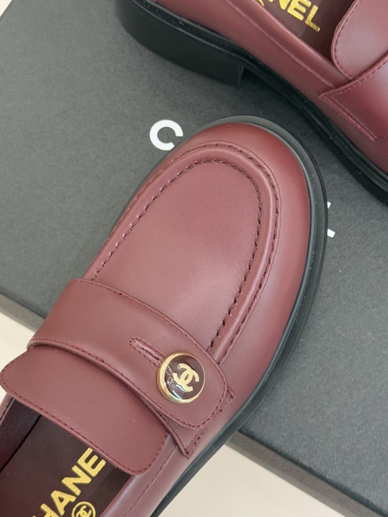 シャネル レディース ローファー レッド 本革 6cmヒール ファッション シューズ 🎩 - 画像 7