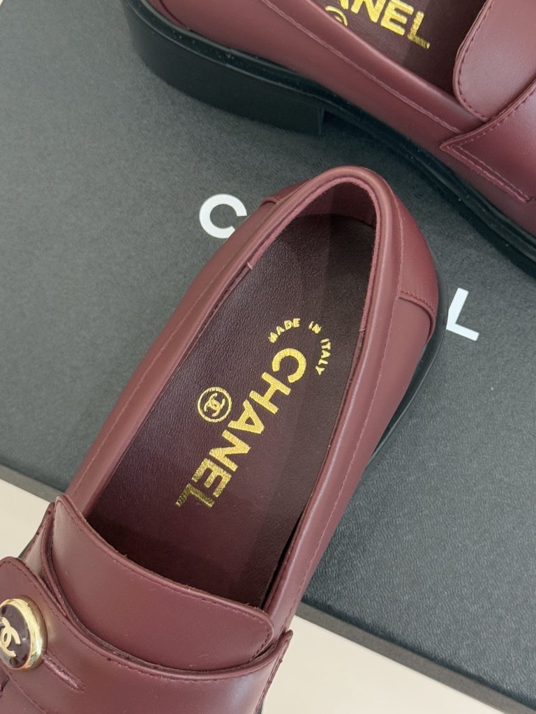 シャネル レディース ローファー レッド 本革 6cmヒール ファッション シューズ 🎩 - 画像 8