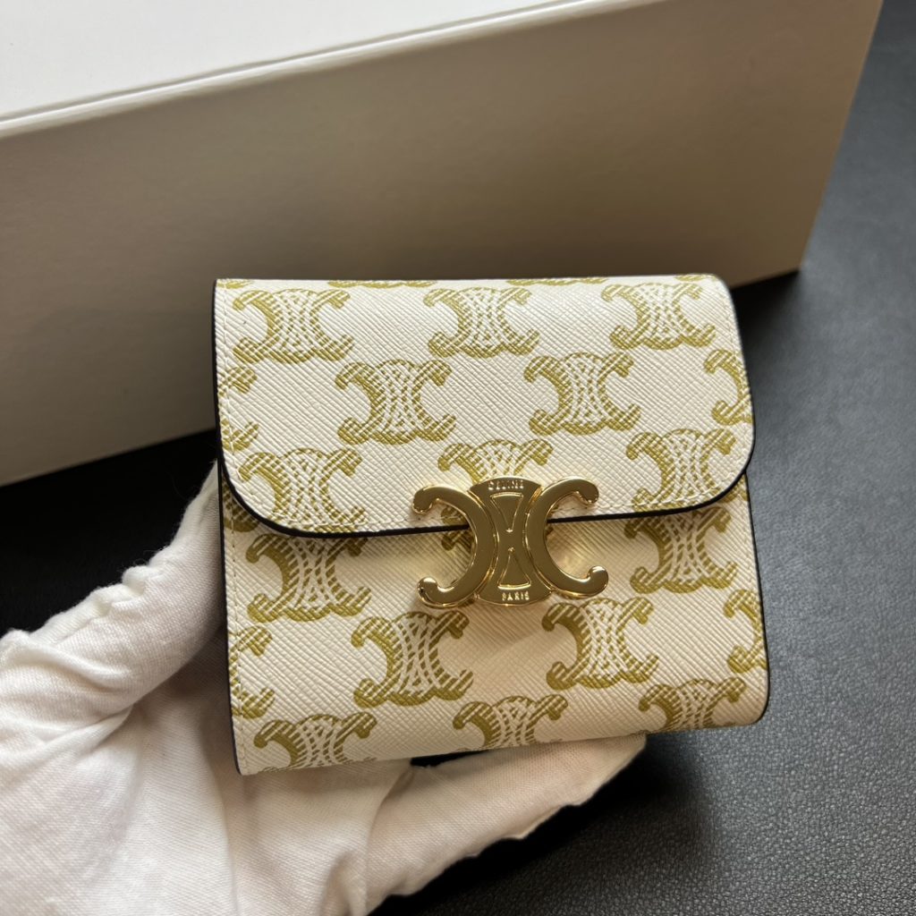 CELINE セリーヌ キャメル色 イタリア製 プリント ポーチ クラッチ ウォレット - 画像 3
