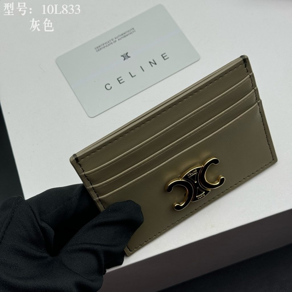 CELINE シリコンカードケース グレー 10L833 シルバーメタル デザイン 軽量 軽便 カード収納 1枚入れ - 画像 7