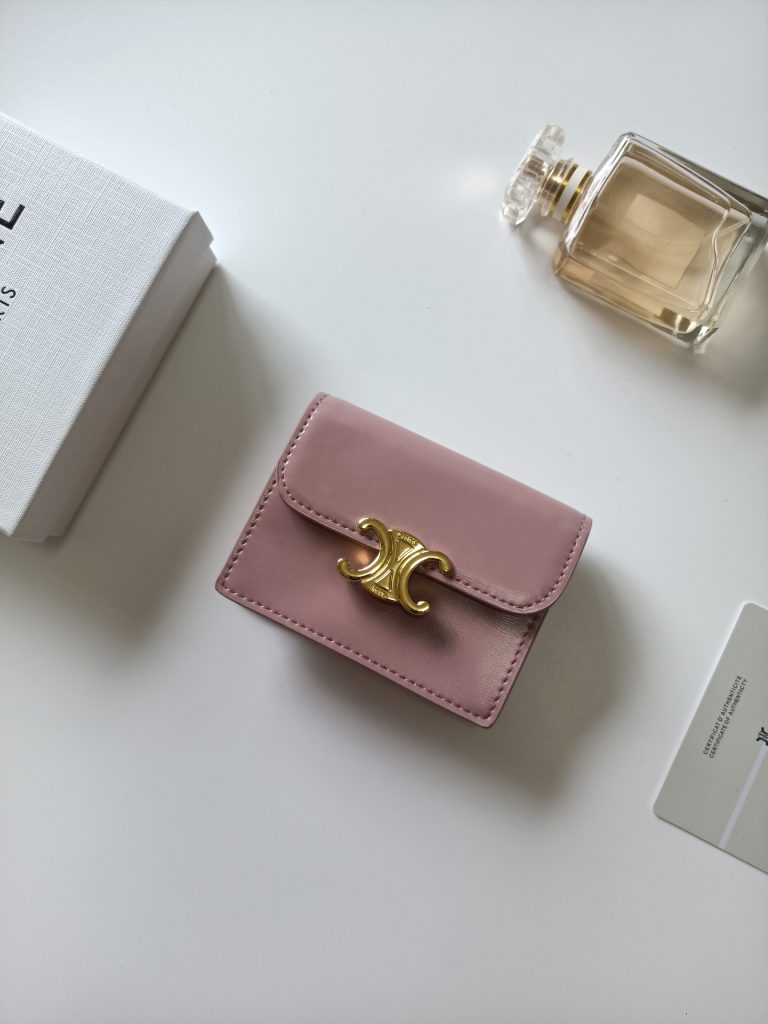 CELINE ピンク ウォレット プチウォレット 長財布 レディース ゴールド金具 - 画像 2