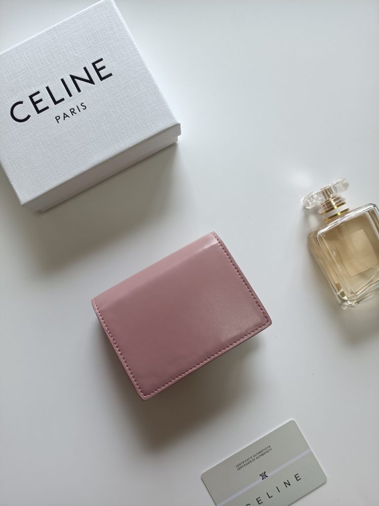CELINE ピンク ウォレット プチウォレット 長財布 レディース ゴールド金具 - 画像 3