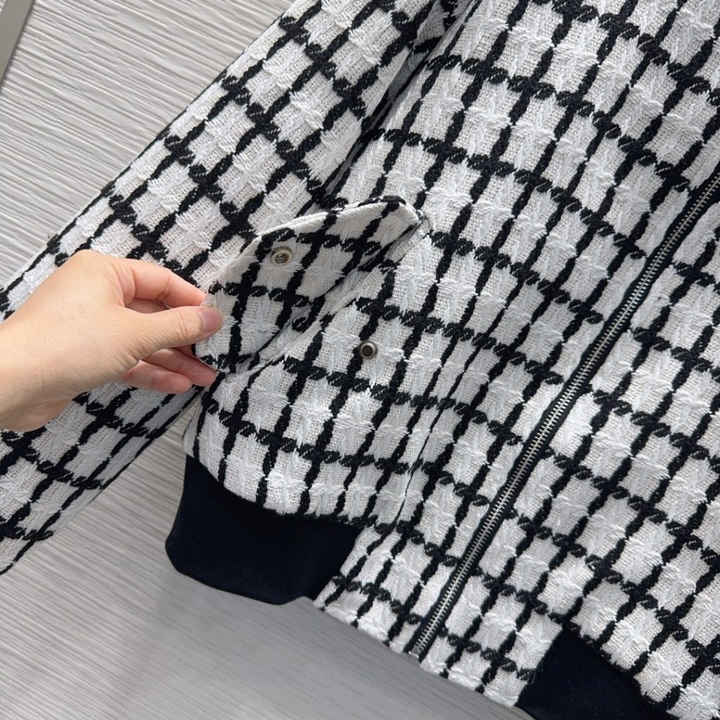 DIOR チェック バンダージャケット 2WAY ブラック/ホワイト - 画像 8