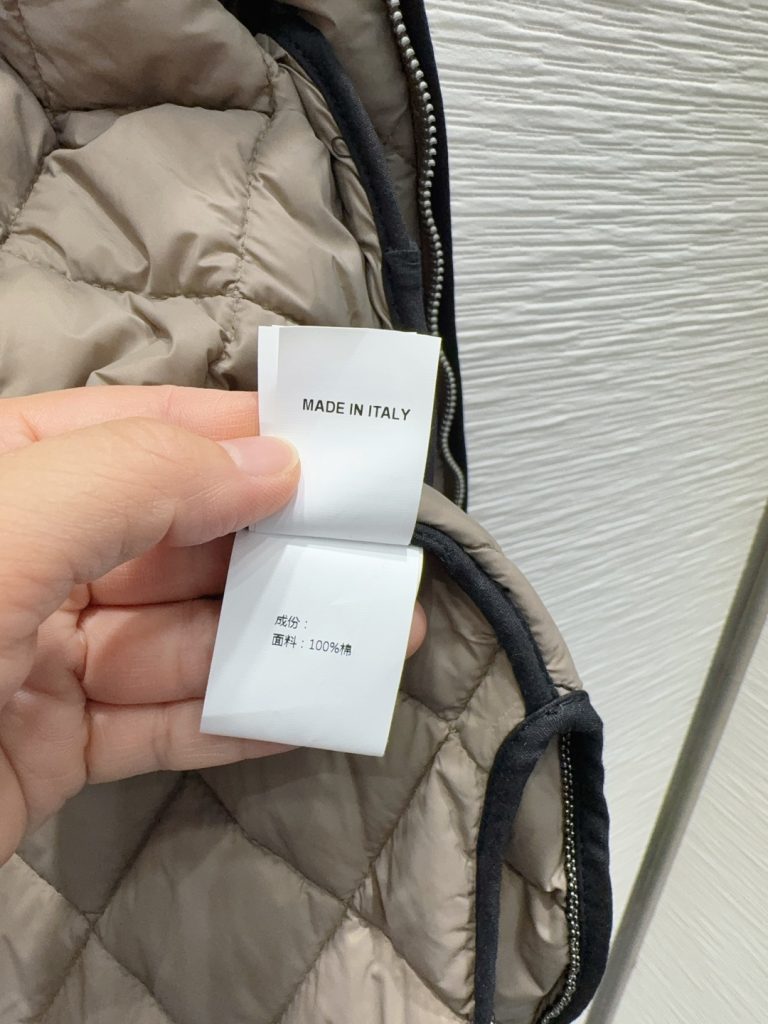 Brunello Cucinelli 370 2025FW ダウンジャケット カンフーロゴ 100%綿 ベージュ - 画像 7