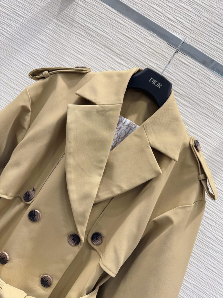 Dior 410 2025FW リバーシブル ベルト付 レディース 風衣 カーキ 100%ポリエステル - 画像 2