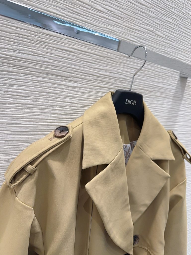 Dior 410 2025FW リバーシブル ベルト付 レディース 風衣 カーキ 100%ポリエステル - 画像 3