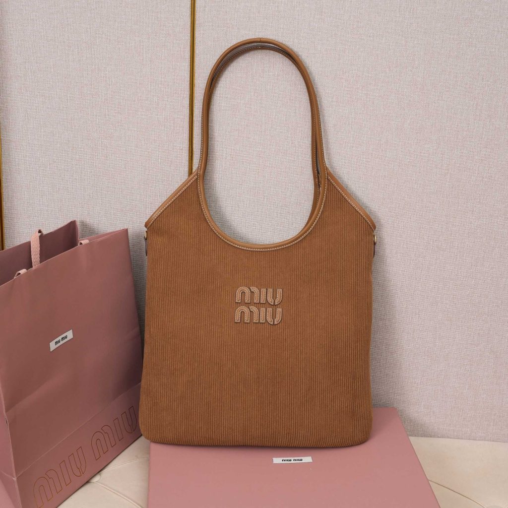 Miu Miu レディーストートバッグ | コーデュロイ | ブラウン - 画像 4