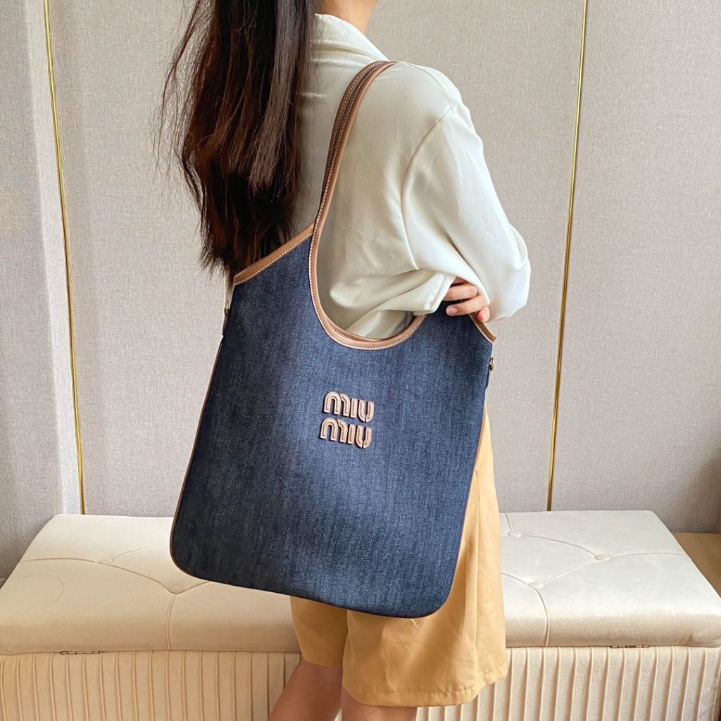 Miu Miu デニムトートバッグ|インサートタイプ|ネイビー - 画像 2
