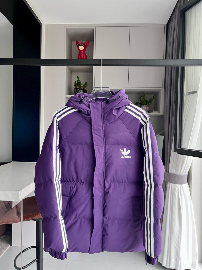 adidas ダウンジャケット 3ストライプス フード付き ミニサイズ パステルカラー展開 ポリエステル - 画像 4