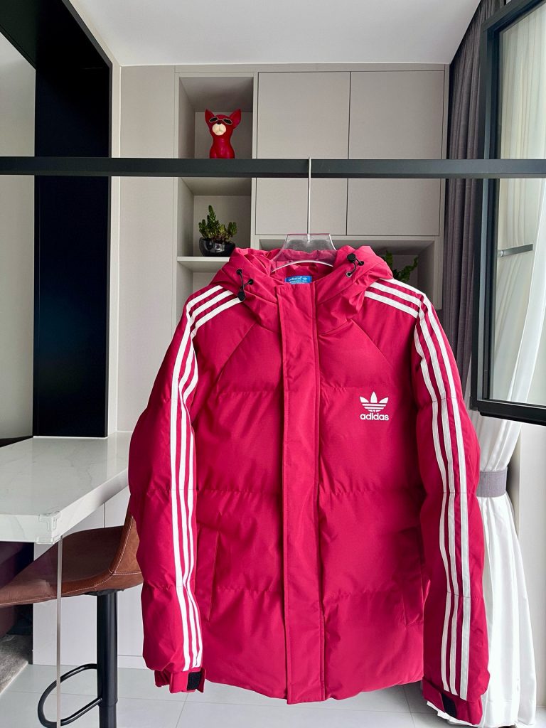 adidas ダウンジャケット 3ストライプス フード付き ミニサイズ パステルカラー展開 ポリエステル - 画像 5