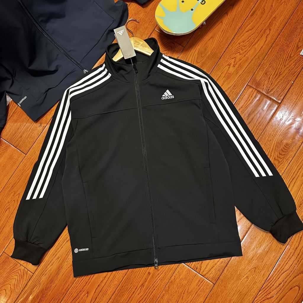 adidas トレーニングジャケット AEROREADY 3ストライプス 通勤カジュアル ブラック ネイビー ダークグレー ポリエステル - 画像 6