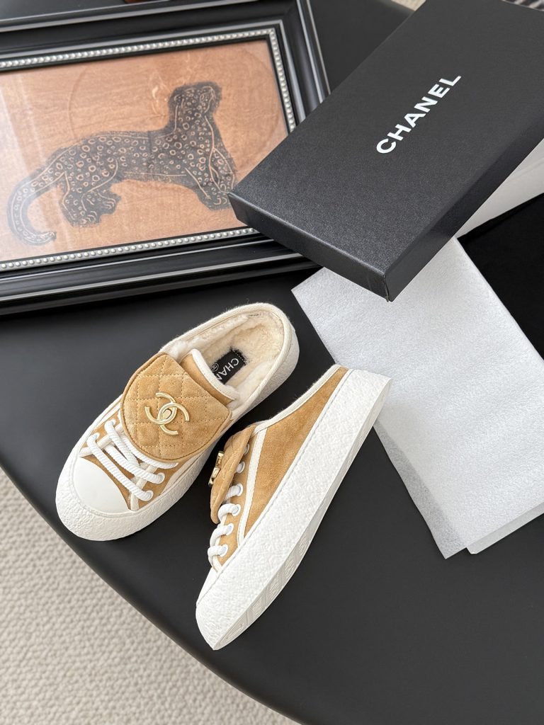 CHANEL シューズ レディース メンズ 兼用 ファッション プレーン ベージュ 軽量 撥水 通勤 通学 レトロ シンプル 丸洗いOK - 画像 4