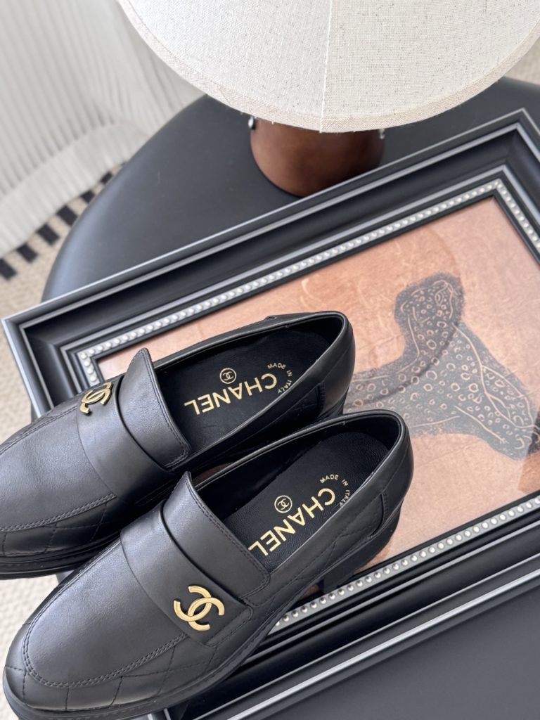 CHANEL シャネル ローファー レディース メンズ 兼用 通勤 通学 シンプル 黒 - 画像 8