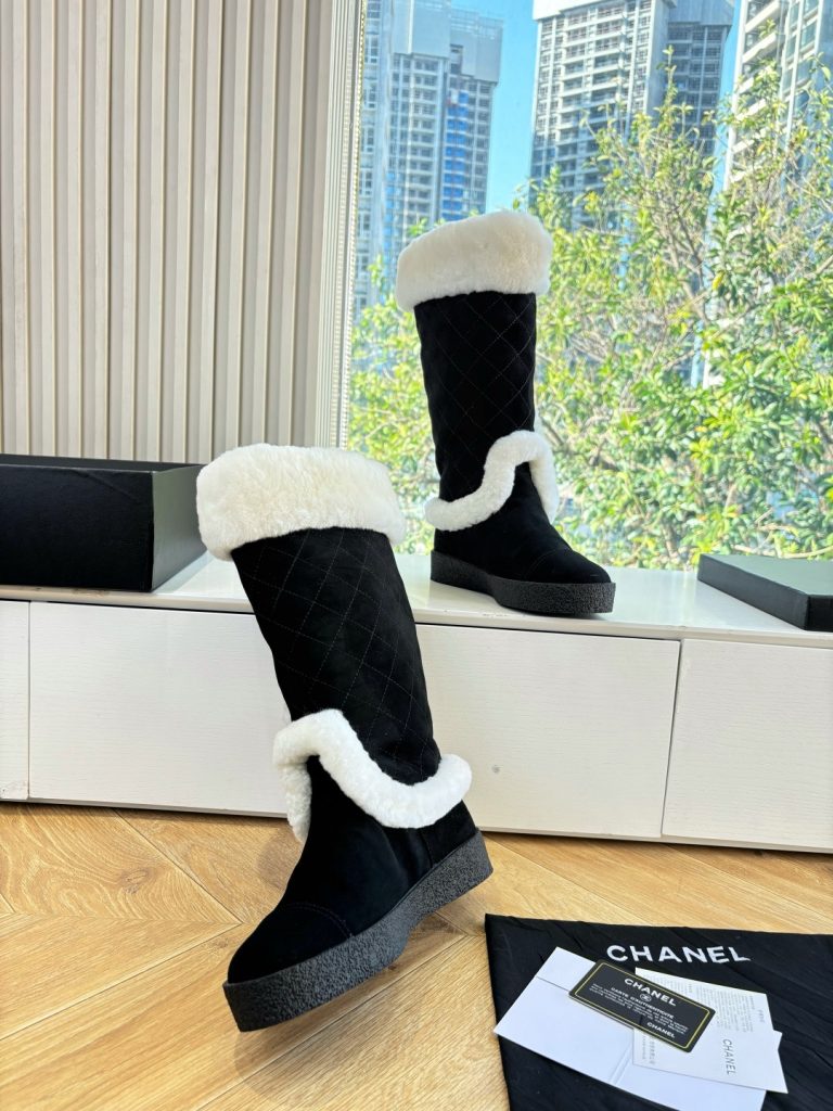CHANEL シャネル ブーツ レディース メンズ 兼用 保温 軽量 通勤 通学 ブラック - 画像 5