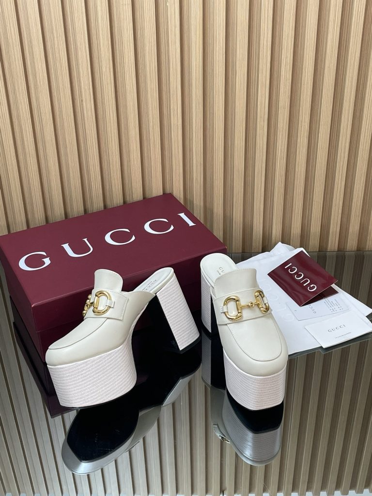 GUCCI グッチ フラットシューズ 本革 レディース オフホワイト 全1色 - 画像 7