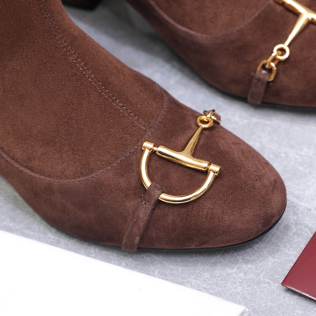 GUCCI グッチ レディース レースアップブーツ 本革 通勤 通学 ブラック - 画像 2