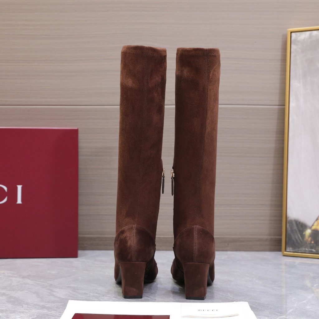 GUCCI グッチ レディース レースアップブーツ 本革 通勤 通学 ブラック - 画像 6