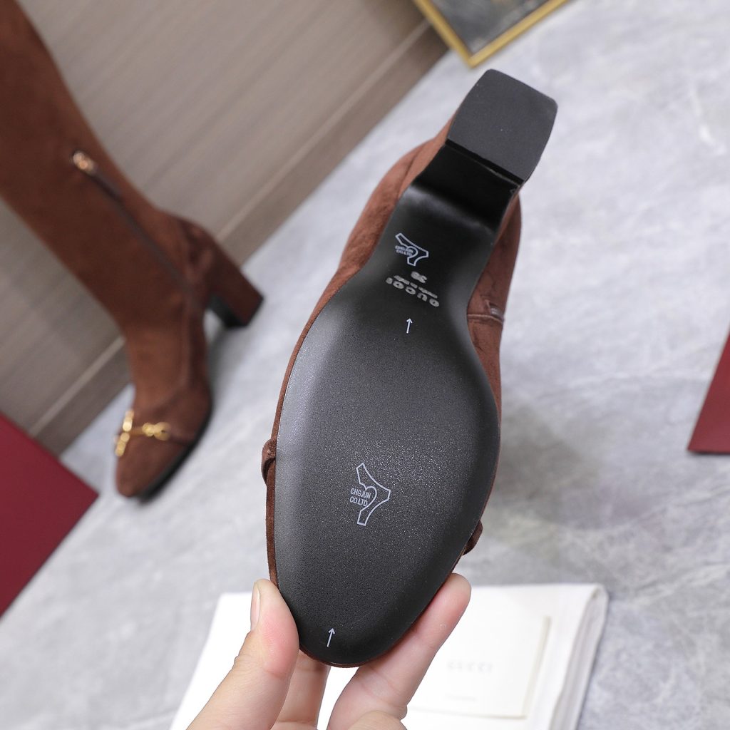 GUCCI グッチ レディース レースアップブーツ 本革 通勤 通学 ブラック - 画像 8
