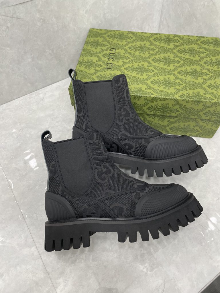 GUCCI グッチ チェルシーブーツ 本革 耐衝撃 ブラック - 画像 2