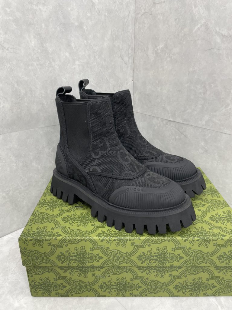 GUCCI グッチ チェルシーブーツ 本革 耐衝撃 ブラック - 画像 4