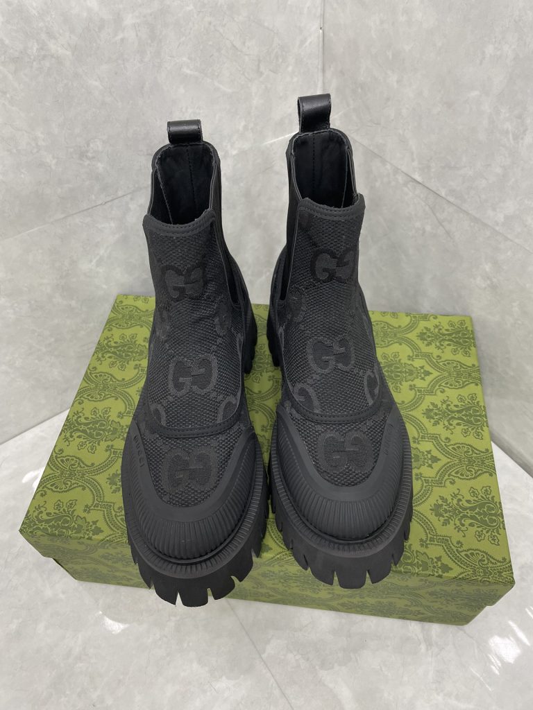 GUCCI グッチ チェルシーブーツ 本革 耐衝撃 ブラック - 画像 6
