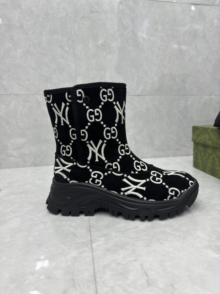 GUCCI グッチ ブーツ 本革 フラットシューズ ブラック - 画像 6