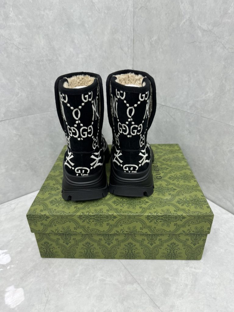 GUCCI グッチ ブーツ 本革 フラットシューズ ブラック - 画像 8