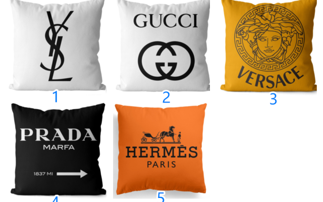 イヴサンローラン/グッチ/ヴェルサーチ/プラダ/エルメス　GUCCI HERMES PRADA 　クッションカバー/シュプリームクッション中材あり　カバー人気　　　インテリア雑貨新居プレゼント　選べる5種