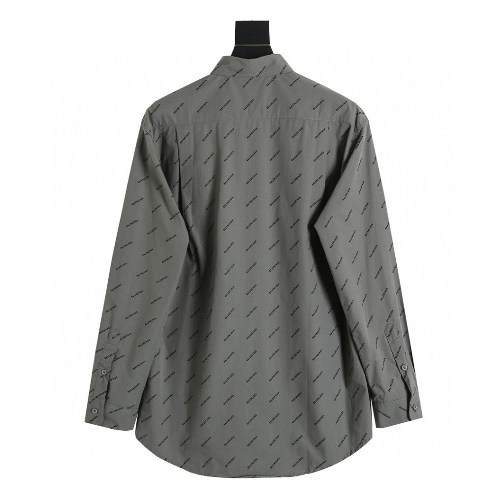 BALENCIAGA バレンシアガ シャツ 綿100% 通勤 グレー - 画像 2