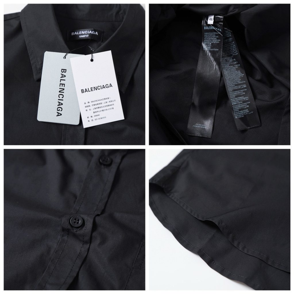 BALENCIAGA バレンシアガ フォーマルシャツ ポケット付き ブラック - 画像 8