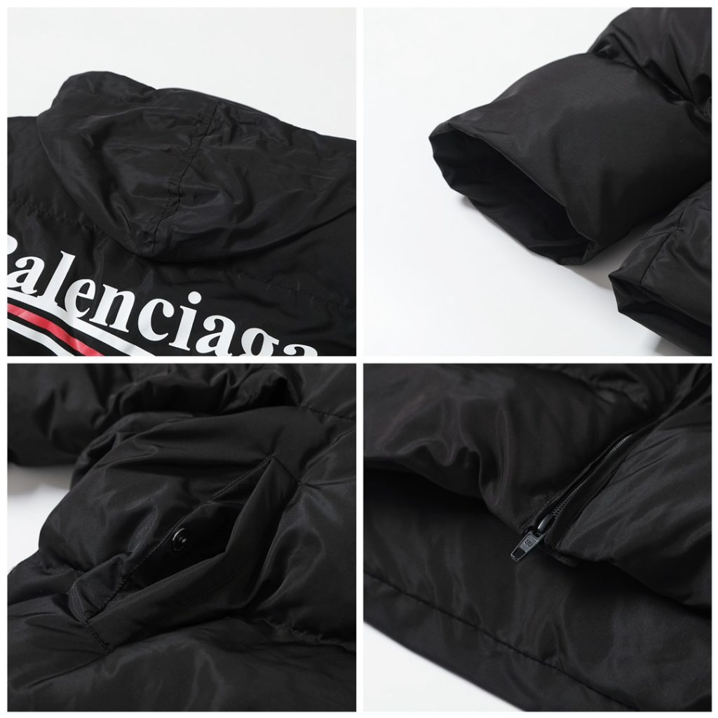 BALENCIAGA バレンシアガ ダウンジャケット 本革 ブラック - 画像 7