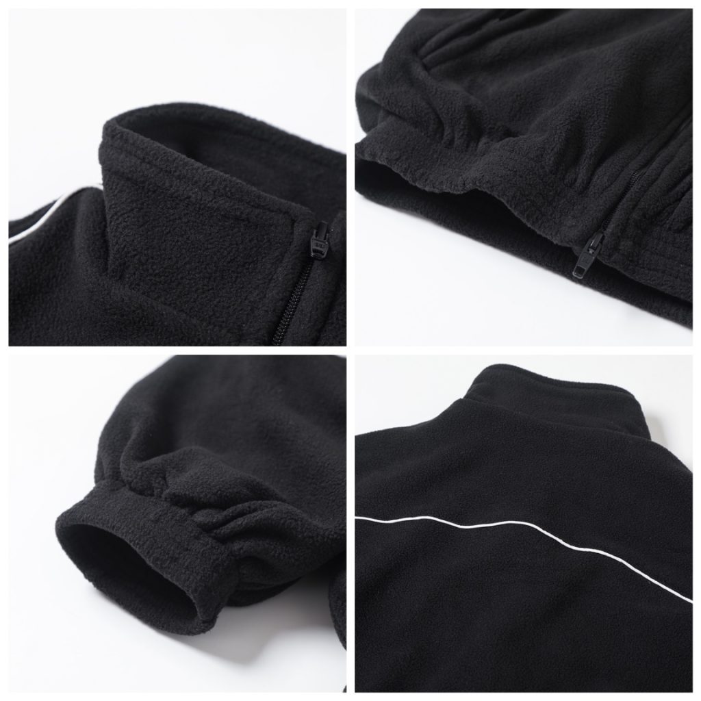 BALENCIAGA バレンシアガ フリースジャケット 本革 ファスナー ブラック - 画像 6