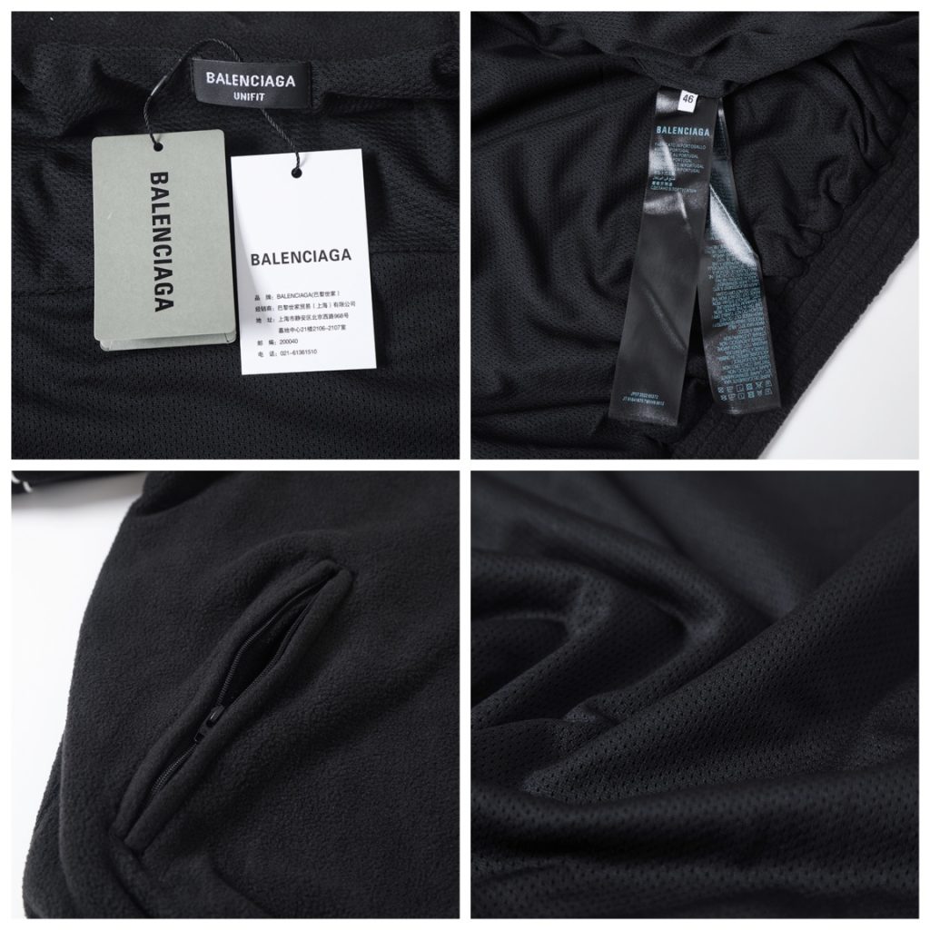 BALENCIAGA バレンシアガ フリースジャケット 本革 ファスナー ブラック - 画像 7