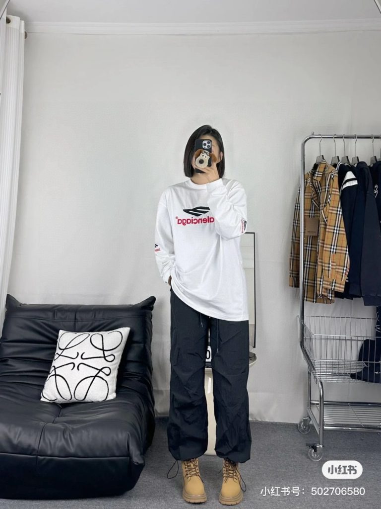 BALENCIAGA バレンシアガ 長袖Tシャツ ファッション 通勤 全2色 - 画像 7