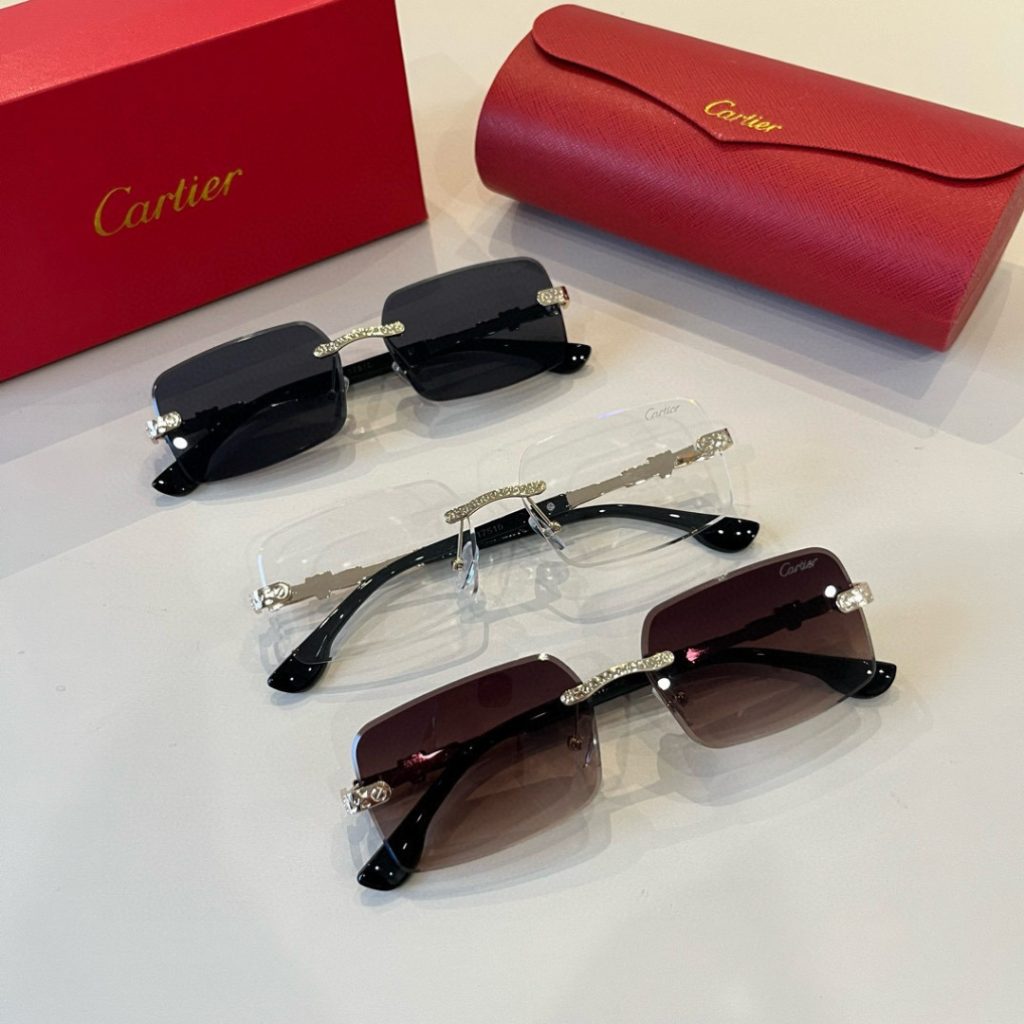 CARTIE カルティエ サングラス 無縁 メタル レディース メンズ ブラック ホワイト レdz - 画像 2