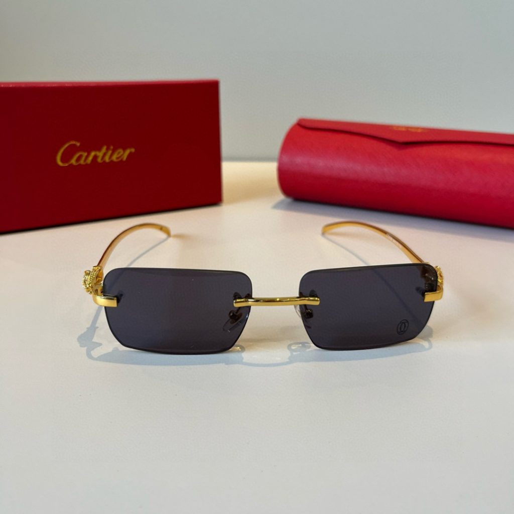 CARTIE カルティエ サングラス メタル ロゴ入り デザイン 金色 ブラック レディース メンズ 全2色 - 画像 3