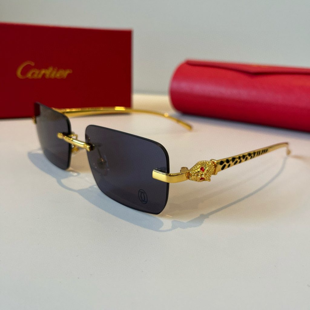 CARTIE カルティエ サングラス メタル ロゴ入り デザイン 金色 ブラック レディース メンズ 全2色 - 画像 4