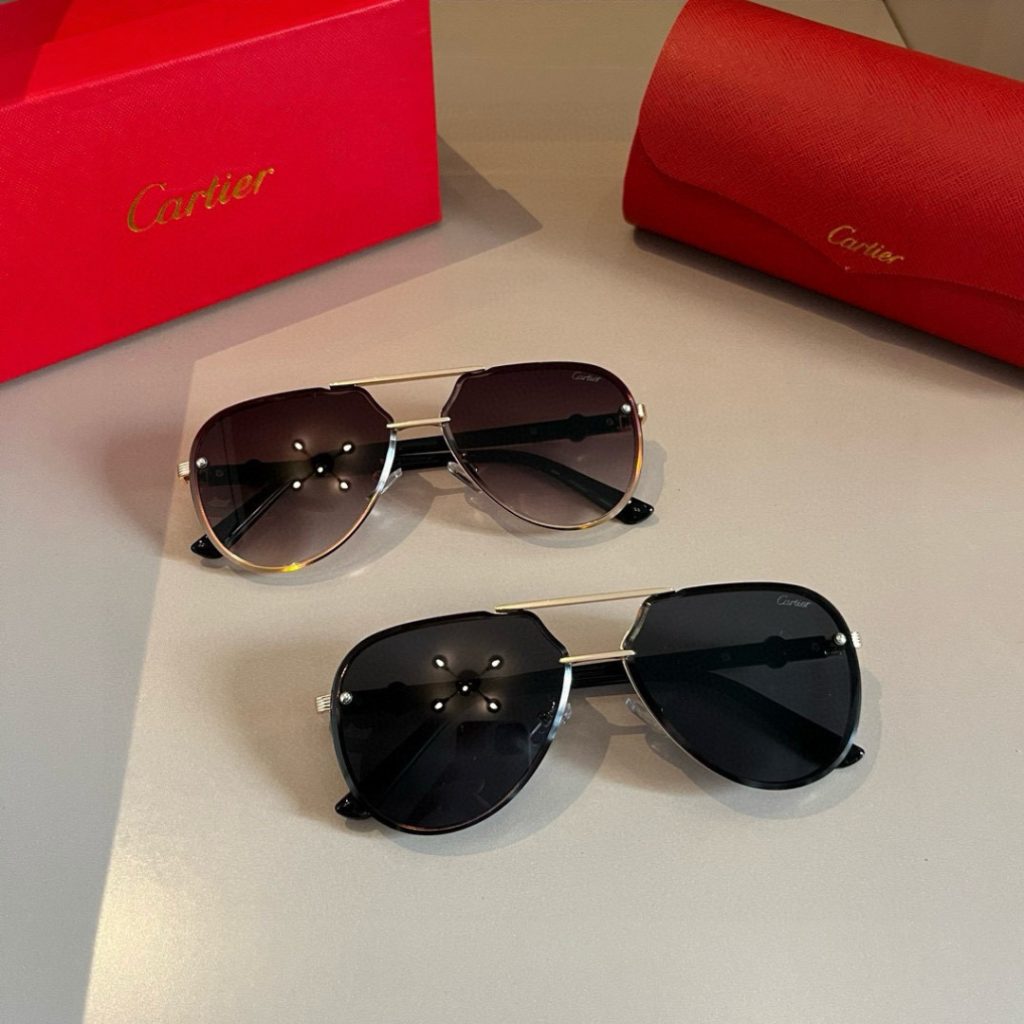 CARTIER カルティエ サングラス メタルフレーム ブラック 17502 60108-145 通勤 メンズ レディース ブラック - 画像 3